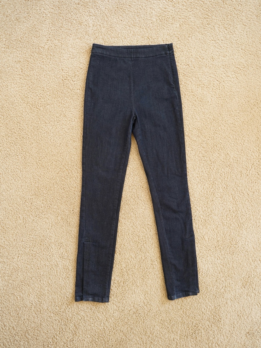 Massimo Dutti Navy Stretch Jeggings Jeans with Side Zipper
